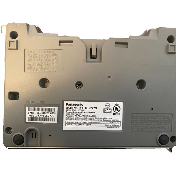 Panasonic Phones KX-TG5777 5.8GHz Cordless Expandable Digital w/3 Handsets - Picture 9 of 11